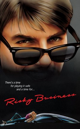 Framed Risky Business Playing Safe Quote Print