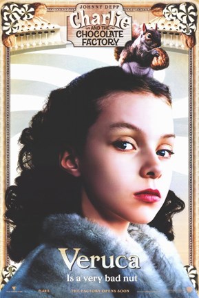 Framed Charlie and the Chocolate Factory Veruca Print