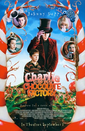Framed Charlie and the Chocolate Factory Candy Cane Trees Print