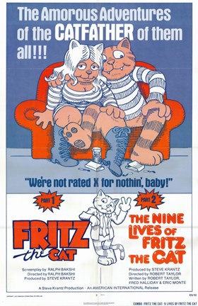 Framed Fritz the Cat / The Nine Lives of Fritz the Cat Print