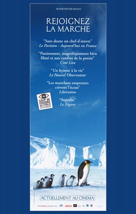 Framed March of the Penguins Vertical Print