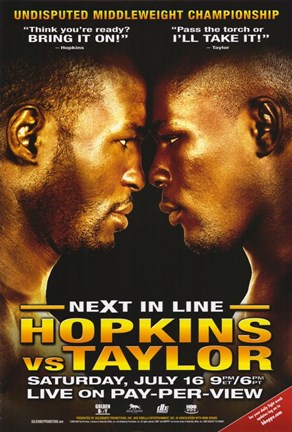 Framed Bernard Hopkins vs. Jermain Taylor Print