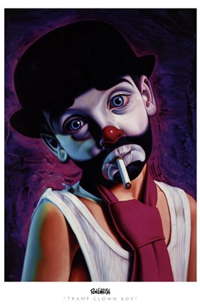 Framed Tramp Clown Boy Print