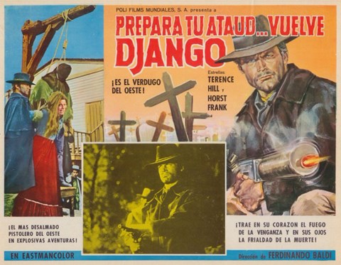 Framed Django Sees Red Spanish Print