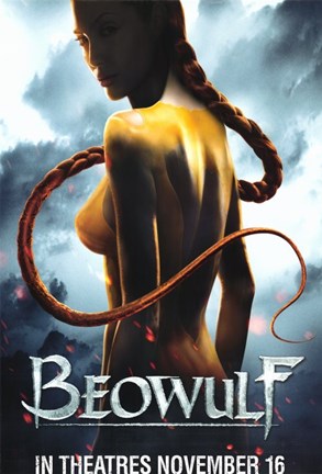 Framed Beowulf Angelina Jolie Print