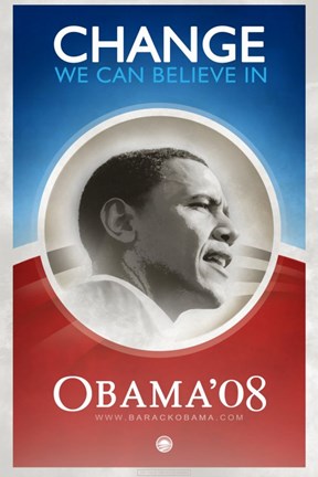 Framed Barack Obama - Change We Can Believe In Print