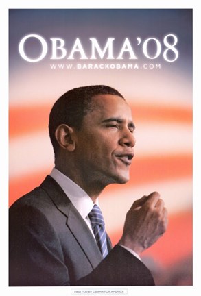 Framed Barack Obama - (Speech) Campaign Poster Print
