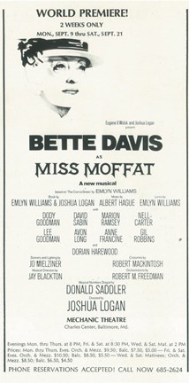 Framed Miss Moffat (Broadway) Print