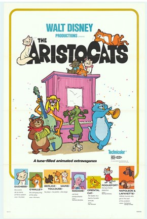 Framed Aristocats Movie Print