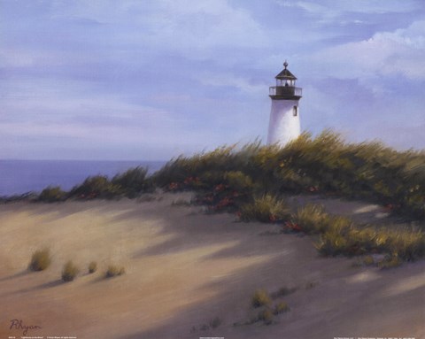 Framed Lighthouse on the Shore Print