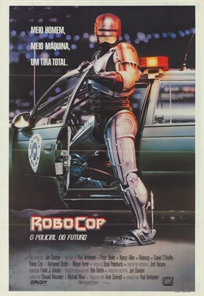 Framed Robocop Portuguese Print