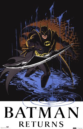 Framed Batman Returns Comic Throwing Blade Print