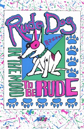 Framed Rude Dog In The Mood to be Rude Print