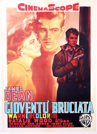 Framed Rebel Without a Cause with a Gun Print