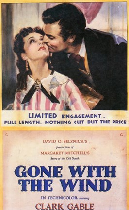 Framed Gone With The Wind Kiss on the Cheek Print