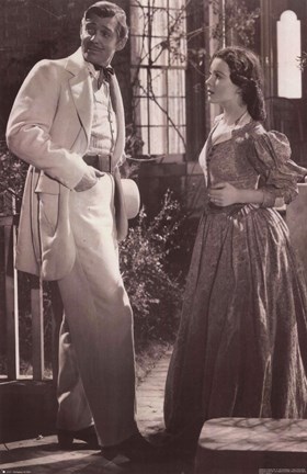 Framed Gone With The Wind - Clark Gable &amp; Vivien Leigh Scene Print