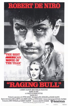 Framed Raging Bull De Niro Print