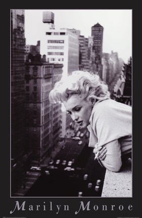 Framed Marilyn Monroe -  NYC balcony Print