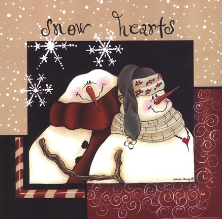 Framed Snow Hearts Print