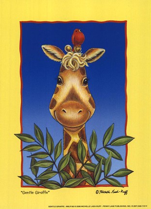 Framed Gentle Giraffe Print