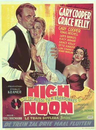 Framed High Noon Gary Cooper &amp; Grace Kelly (french) Print