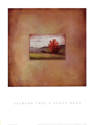 Framed Crimson Tree Print