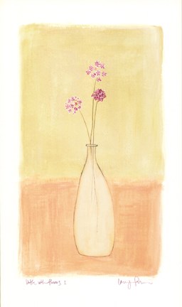 Framed Bottle With Flowers l Print