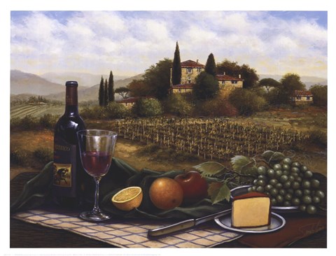 Framed Terrace At Chianti Print