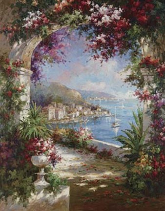 Framed Floral Vista Print