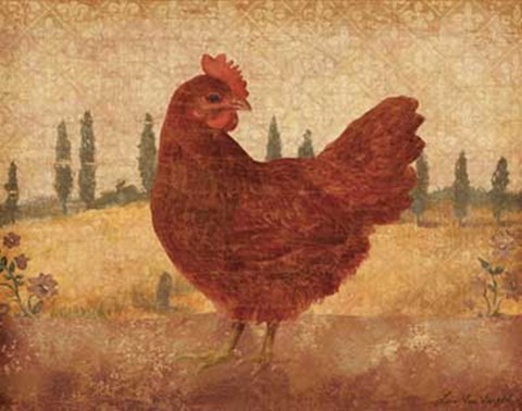 Framed Tuscan Hen II Print