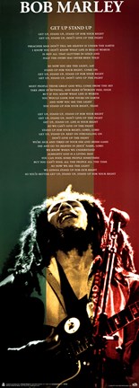 Framed Bob Marley - Get up Stand up lyrics Print