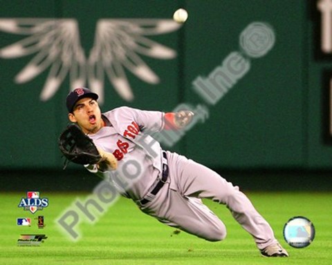 Framed Jacoby Ellsbury 2008 ALDS Game 1 Fielding Action Print