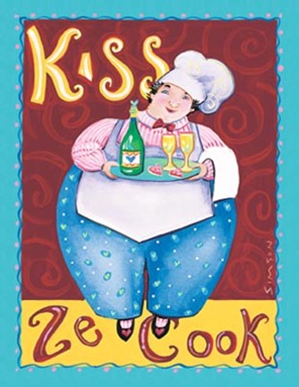 Framed Kiss Ze Cook Print