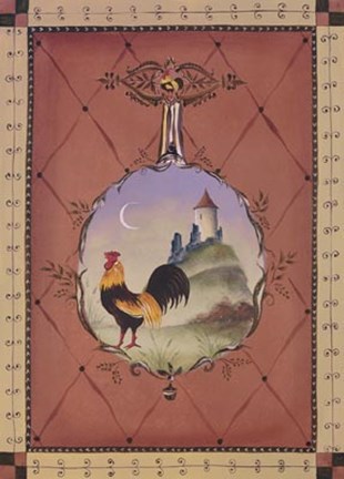 Framed Chateau Rooster II Print