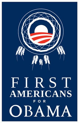 Framed Barack Obama - (First Americans for Obama) Campaign Poster Print