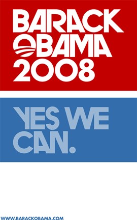 Framed Barack Obama - (Yes We Can Logo) Campaign Poster Print