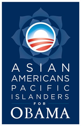 Framed Barack Obama - (Asian Americans for Obama) Campaign Poster Print