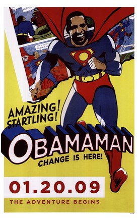 Framed Barack Obama - Obamaman Print
