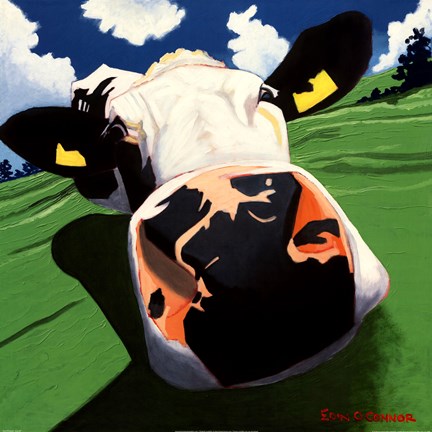 Framed Cow III - DIZZY COW Print