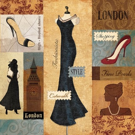 Framed Couture Paris &amp; London II Print