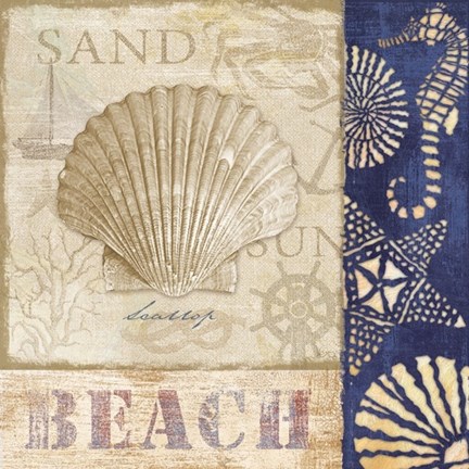 Framed White Sand Blue Sea II Print