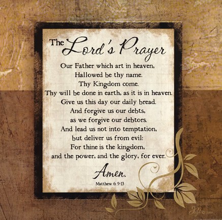 Framed Lord&#39;s Prayer Print