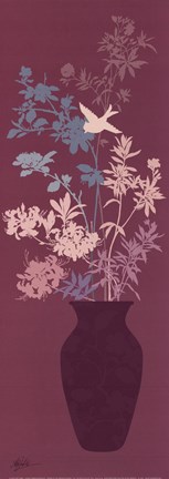 Framed Mauve Blossom Vase Print
