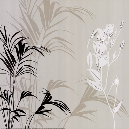 Framed White Flower Fern Print