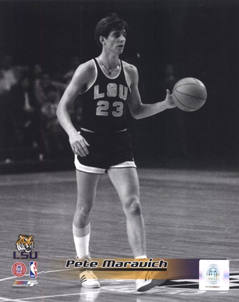 Framed Pete Maravich Louisiana State Tigers 1969 Action Print