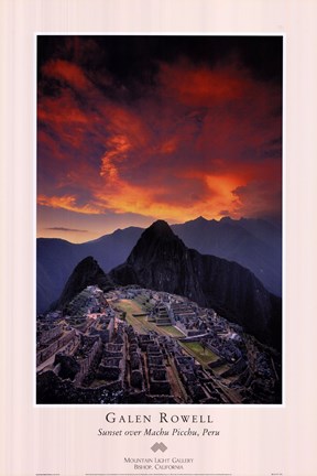 Framed Sunset Over Machu Picchu Print