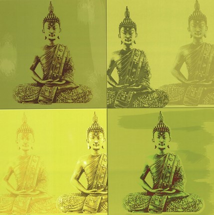 Framed Buddha - green Print