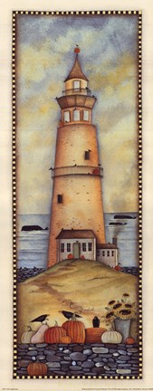 Framed Fall Lighthouse Print
