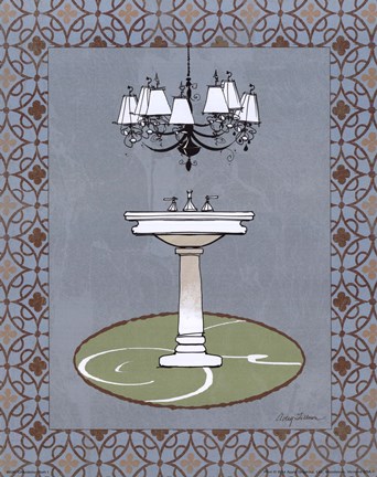 Framed Chandelier Bath I Print