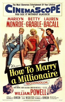 Framed How to Marry a Millionaire, c.1953 - style C Print